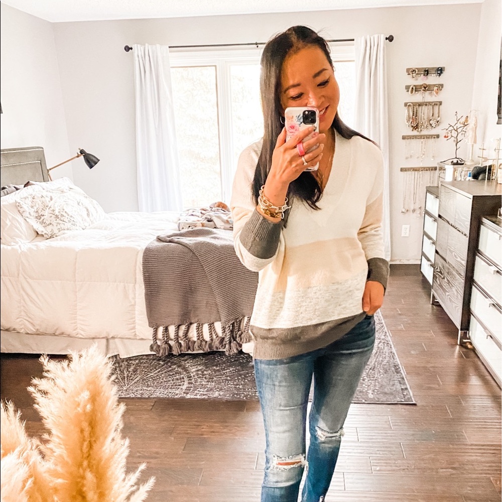 Pink Lily V-Neck Sweater